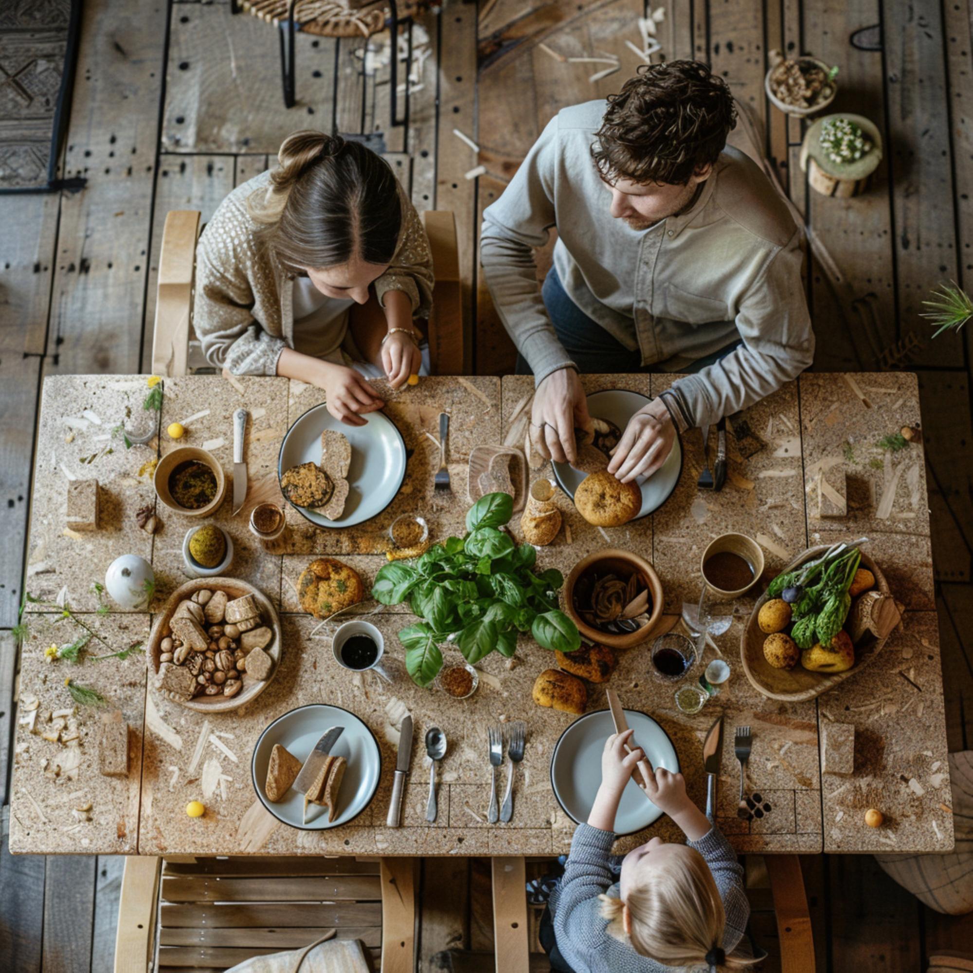 Small group tasting at wooden table